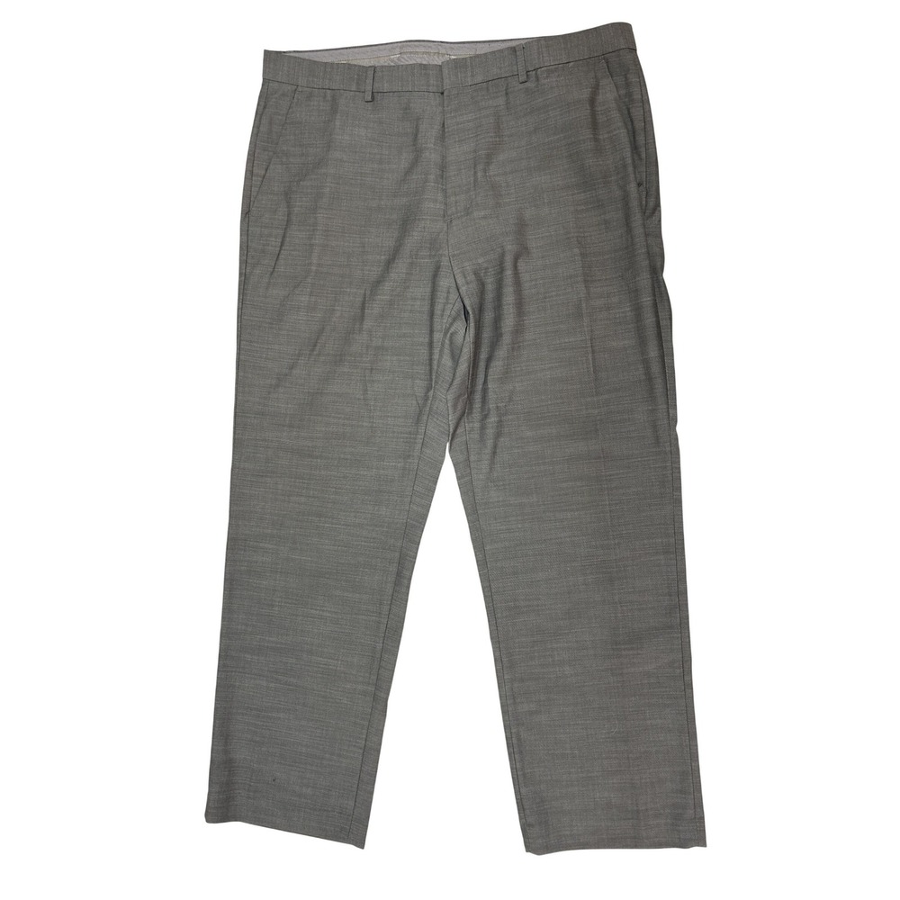Calvin Klein Mens Gray Dress Pants Flat Front Slacks 38x30 Regular Fit